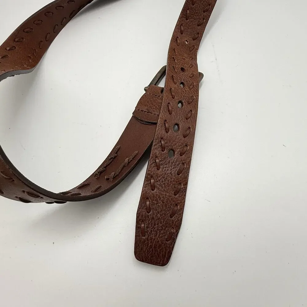 LEVIS Mens Brown Genuine Leather Belt Size 42 (38-44